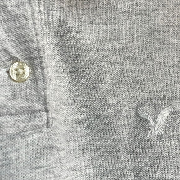 American Eagle Outfitters Short Sleeve Polo Shirt in Light Gray Small NWT - Picture 3 of 9